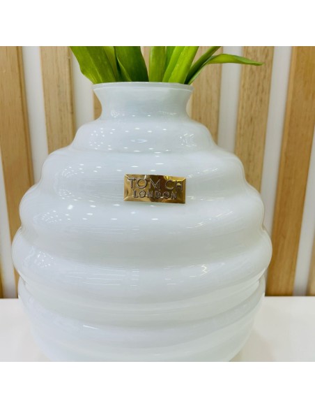 Vaso in vetro bianco Venezia H.21 Cm Tom Ch