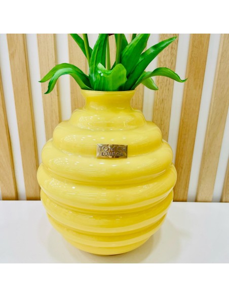 Vaso in vetro giallo Venezia H.21 Cm Tom Ch