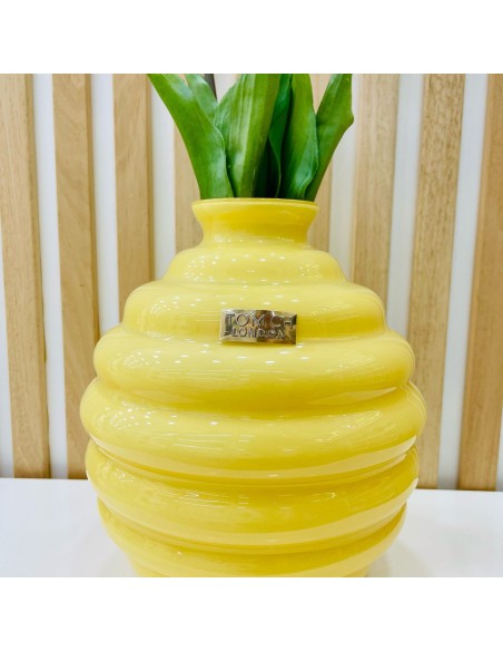 Vaso in vetro giallo Venezia H.21 Cm Tom Ch