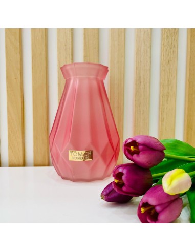 Vaso Diamante in Vetro Satino Rosa Tom Ch