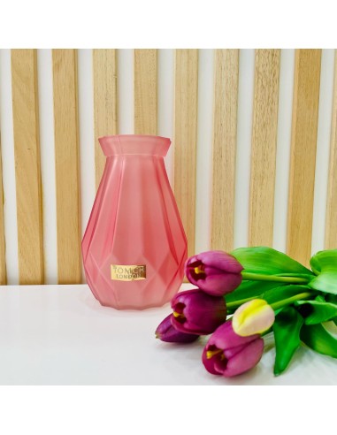 Vaso Diamante in Vetro Satino Rosa Tom Ch
