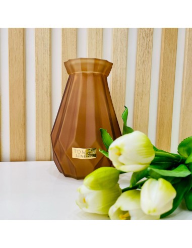 Vaso Diamante in Vetro Satino Marrone Tom Ch