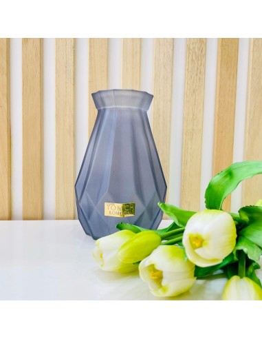 Vaso Diamante in Vetro Satino Grigio Tom Ch