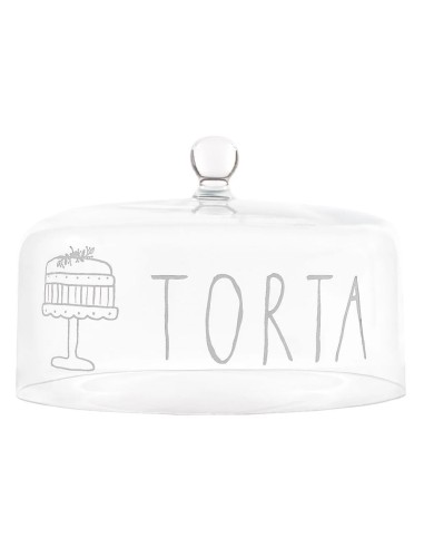 Alzata con Campana Vetro Trasparente per dolci Torta Simple Day 28,5 cm
