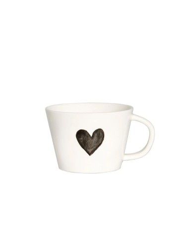 Set 2 Tazze Colazione con Cuore Grigio Simple Day 580 ml