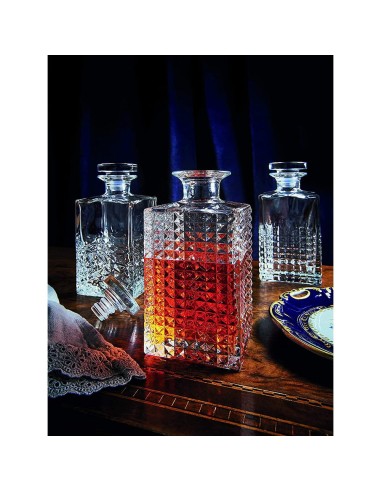 Set Elixir Whisky con 4 Bicchieri e 1 Decanter Trasparente Bormioli