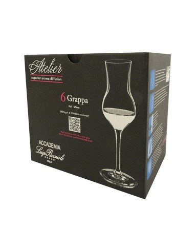Set 6 Calici per Grappa Trasparenti Atelier Bormioli 8 cl