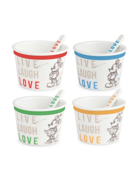 Set 4 Coppette gelato Mickey Mouse Colorate Egan 250 ml