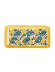 Vassoio rettangolare in porcellana 25x12 Cm. ocra Sema Design