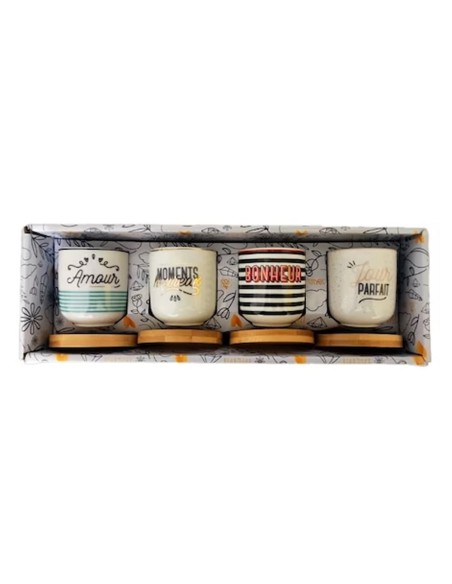 Tazzine da caff? con piattino in legno di bamb? Sema Design